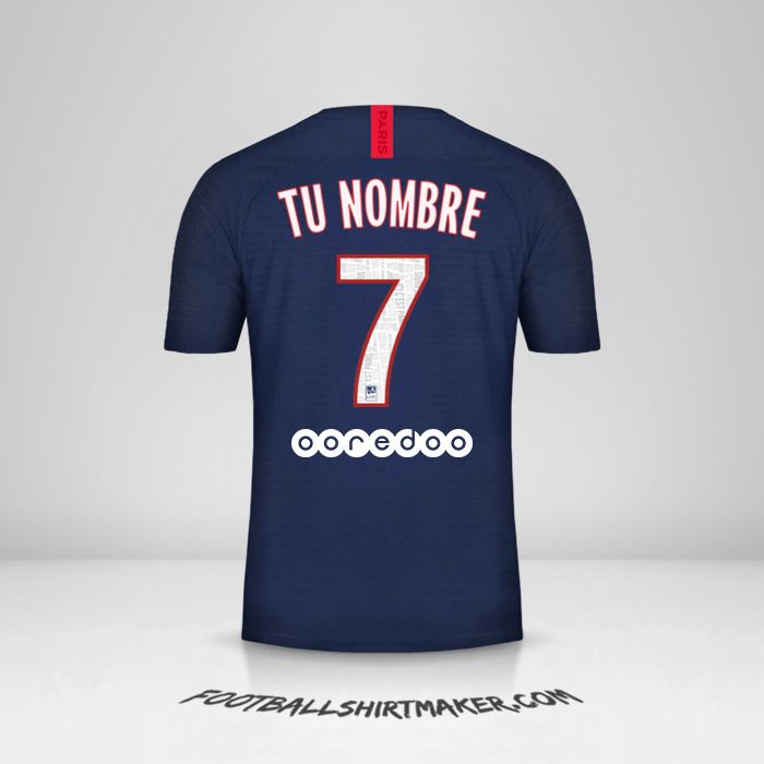 Camiseta Paris Saint Germain 2019/20 número 7 tu nombre