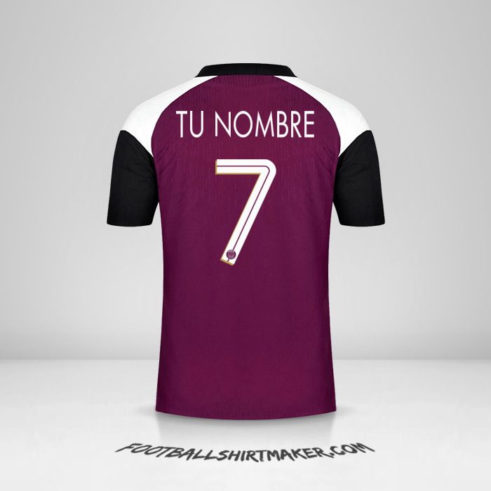 Camiseta Paris Saint Germain 2020/21 Cup III número 7 tu nombre