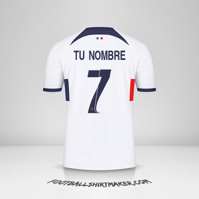 Camiseta Paris Saint Germain 2023/2024 Cup II número 7 tu nombre
