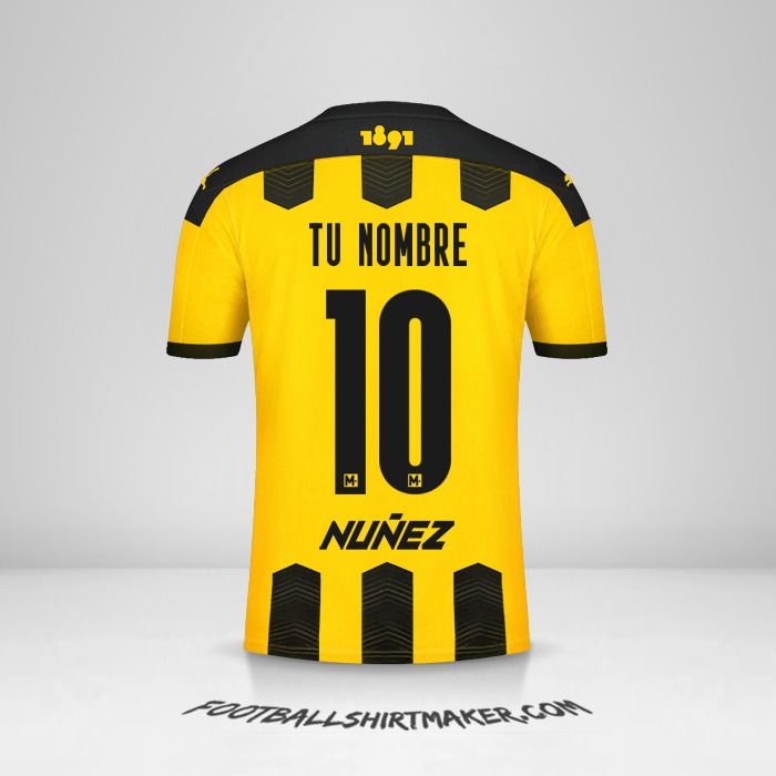 Camiseta Peñarol 2021 número 10 tu nombre