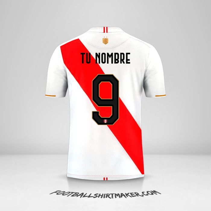 Camiseta Peru Copa América 2019 número 9 tu nombre