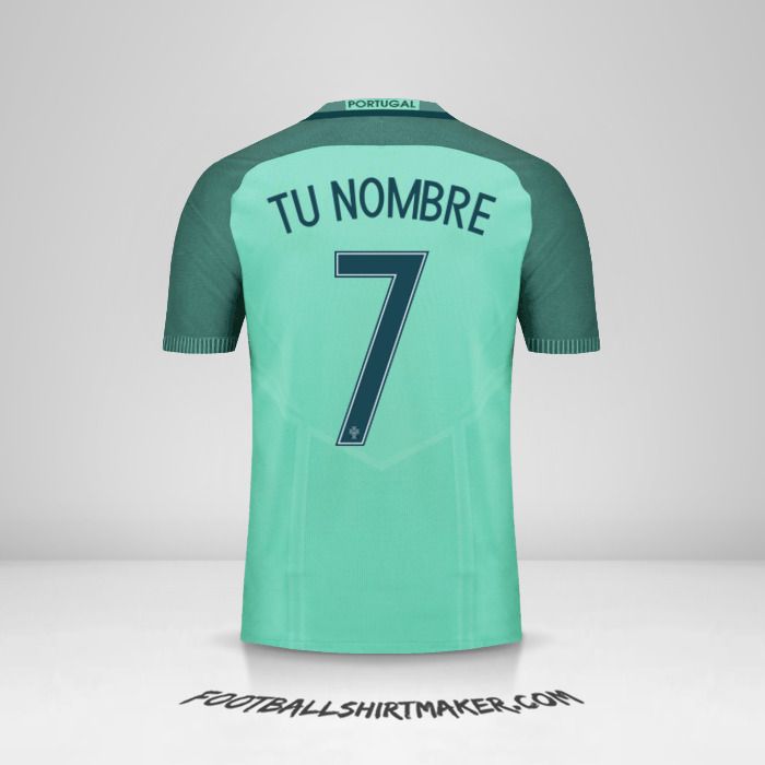 Camiseta Portugal 2016 II número 7 tu nombre