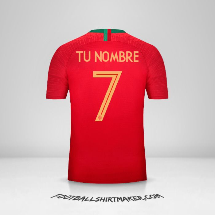 Camiseta Portugal 2018 número 7 tu nombre