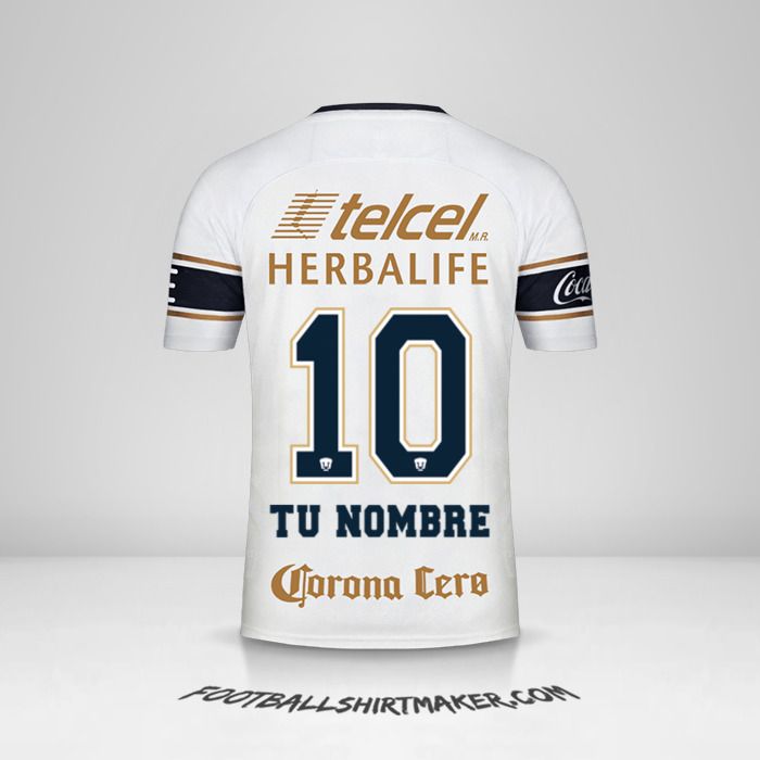 Camiseta Pumas UNAM 2017/18 número 10 tu nombre