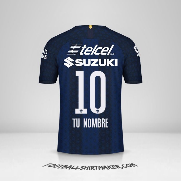 Camiseta Pumas UNAM 2019/20 II número 10 tu nombre