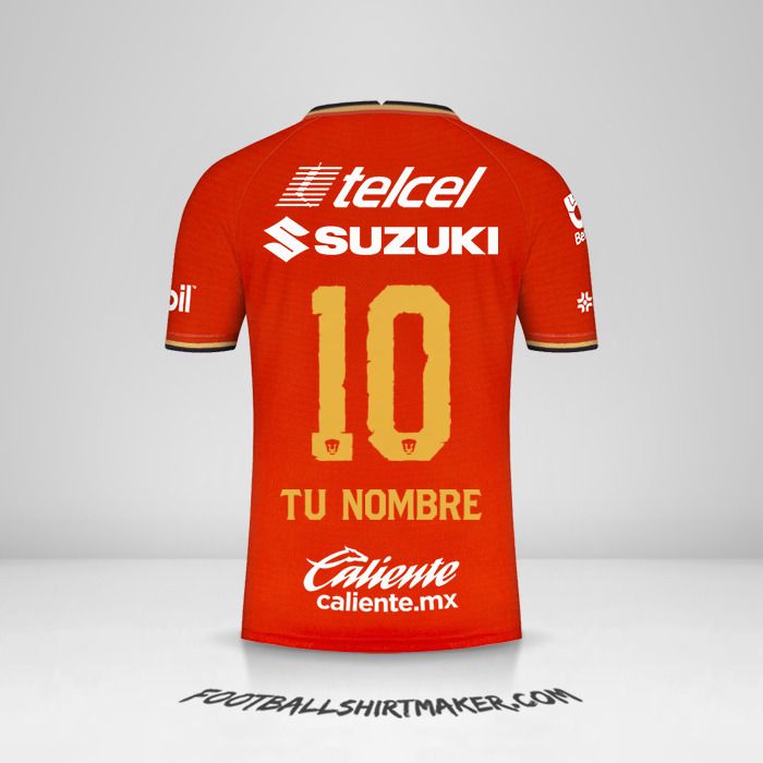 Camiseta Pumas UNAM 2022 III número 10 tu nombre