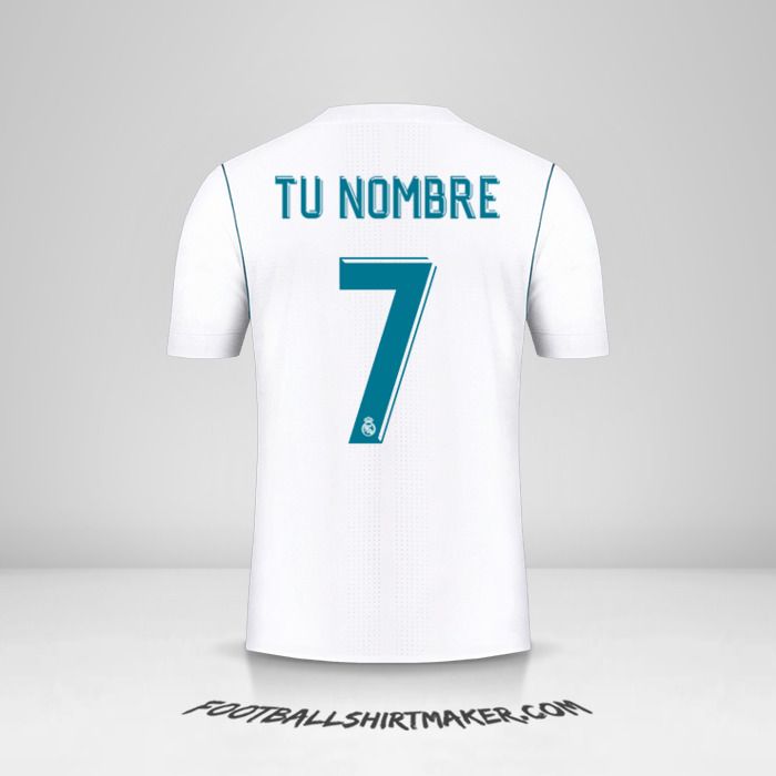 Camiseta Real Madrid CF 2017/18 Cup número 7 tu nombre