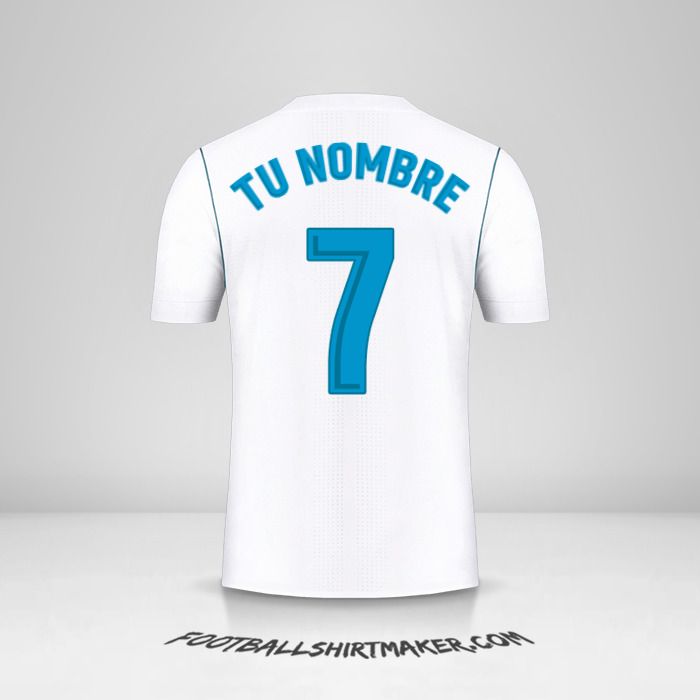 Camiseta Real Madrid CF 2017/18 número 7 tu nombre