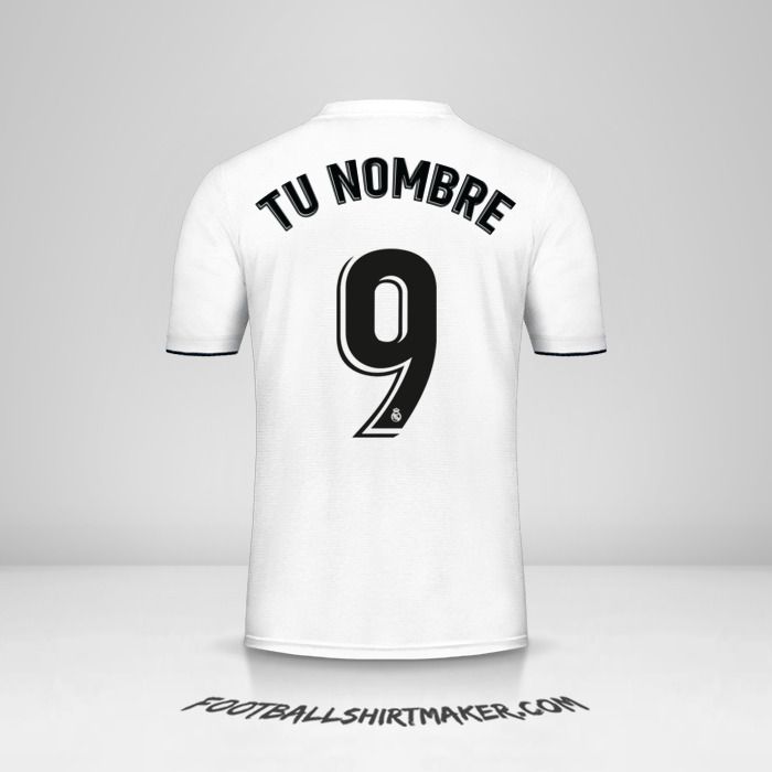 Camiseta Real Madrid CF 2018/19 número 9 tu nombre