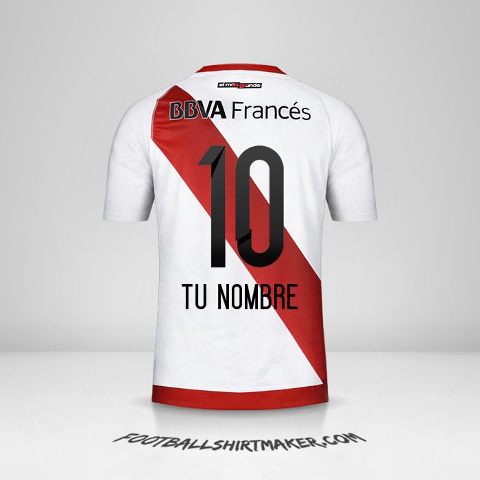 Camiseta River Plate 2016/17 número 10 tu nombre