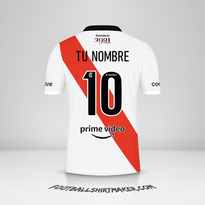 Camiseta River Plate 2021/2022 número 10 tu nombre