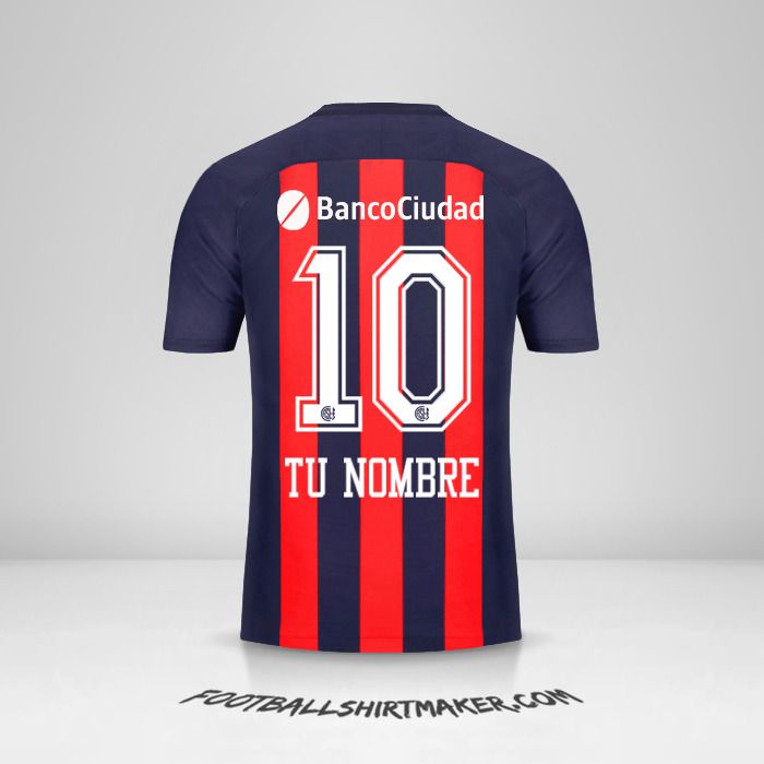Camiseta San Lorenzo 2018 número 10 tu nombre