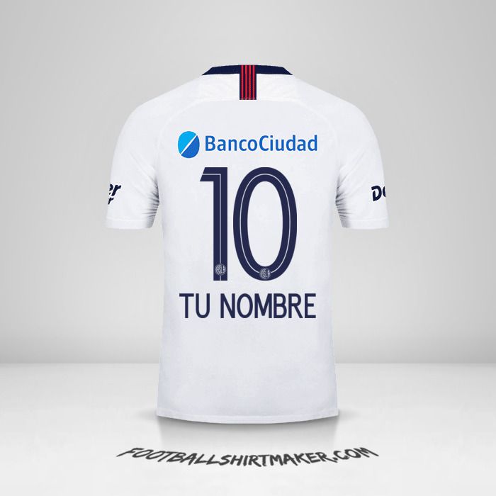 Camiseta San Lorenzo 2019 II número 10 tu nombre