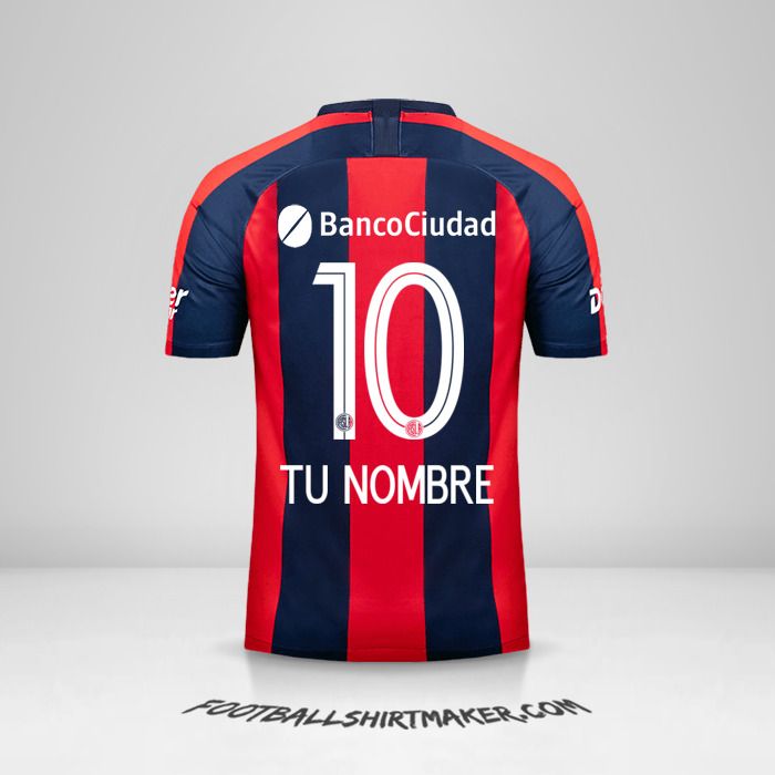 Camiseta San Lorenzo 2019 número 10 tu nombre