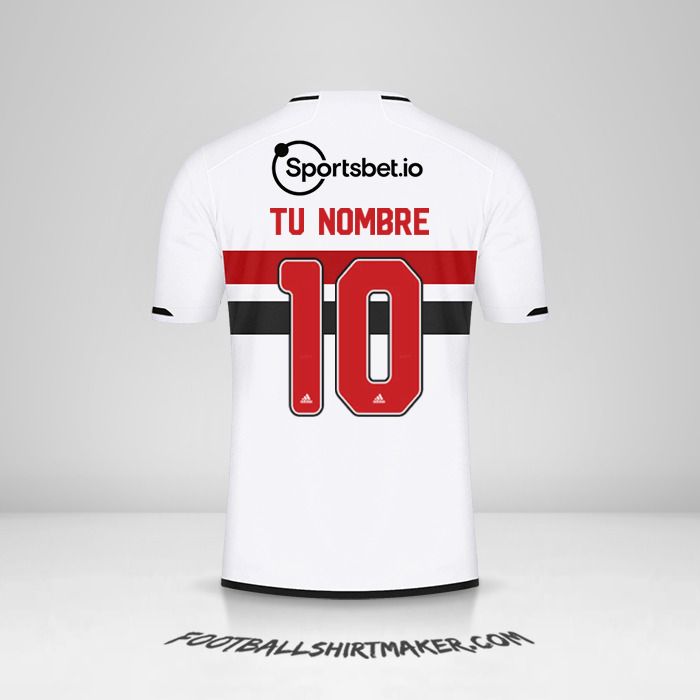 Camiseta Sao Paulo FC 2023/2024 número 10 tu nombre
