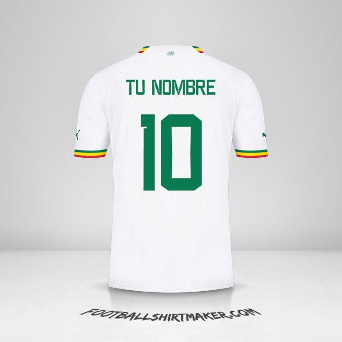 Camiseta Senegal 2022 número 10 tu nombre