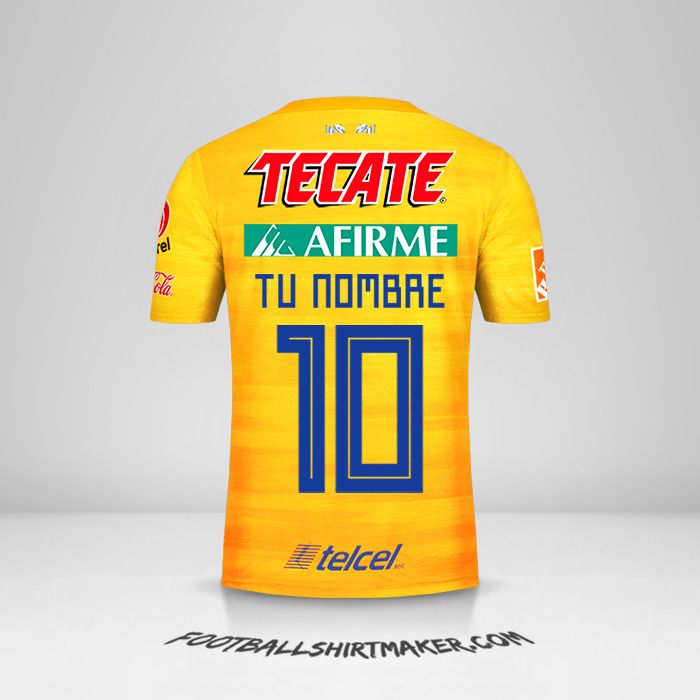 Camiseta Tigres UANL 2019/20 número 10 tu nombre