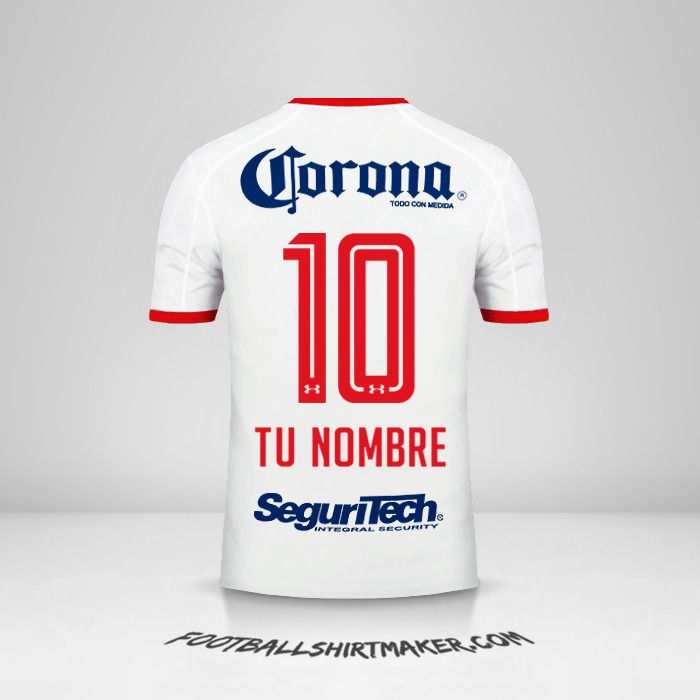 Camiseta Toluca FC 2017/18 II número 10 tu nombre