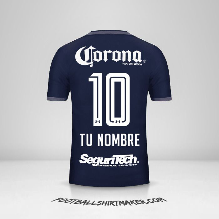 Camiseta Toluca FC 2017/18 III número 10 tu nombre
