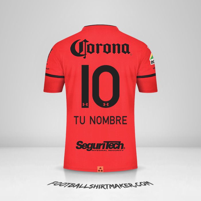 Camiseta Toluca FC 2021/2022 número 10 tu nombre