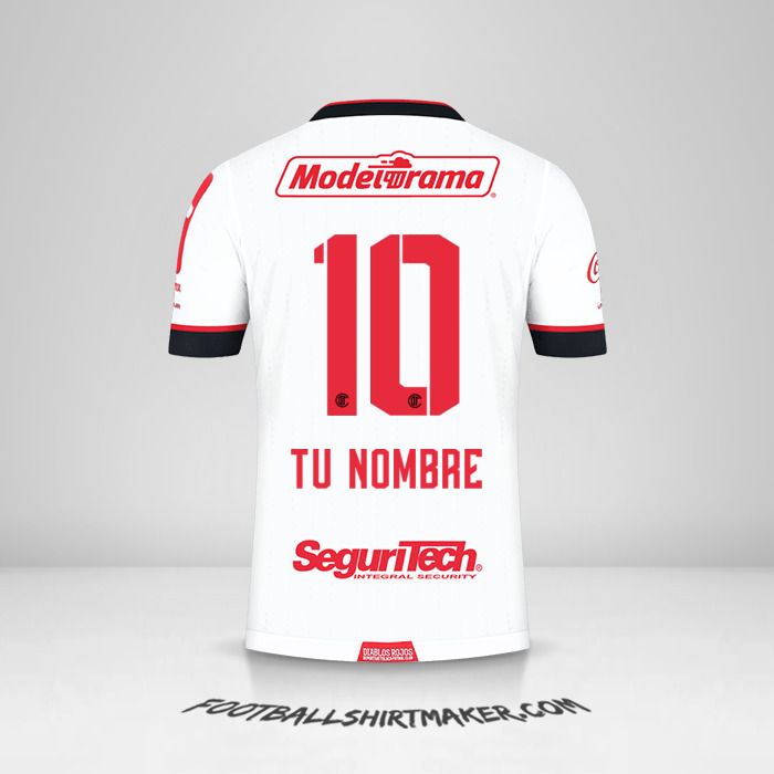 Camiseta Toluca FC 2021 II número 10 tu nombre