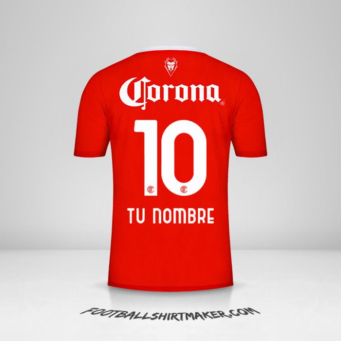 Camiseta Toluca FC 2023/2024 número 10 tu nombre