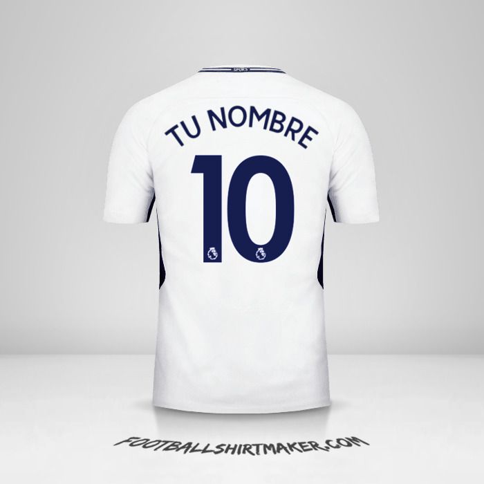 Camiseta Tottenham Hotspur 2017/18 número 10 tu nombre