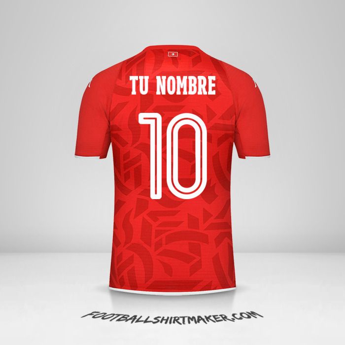 Camiseta Tunez 2022 número 10 tu nombre