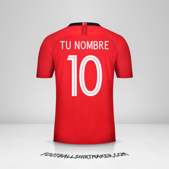 Camiseta Turquia 2018/19 número 10 tu nombre