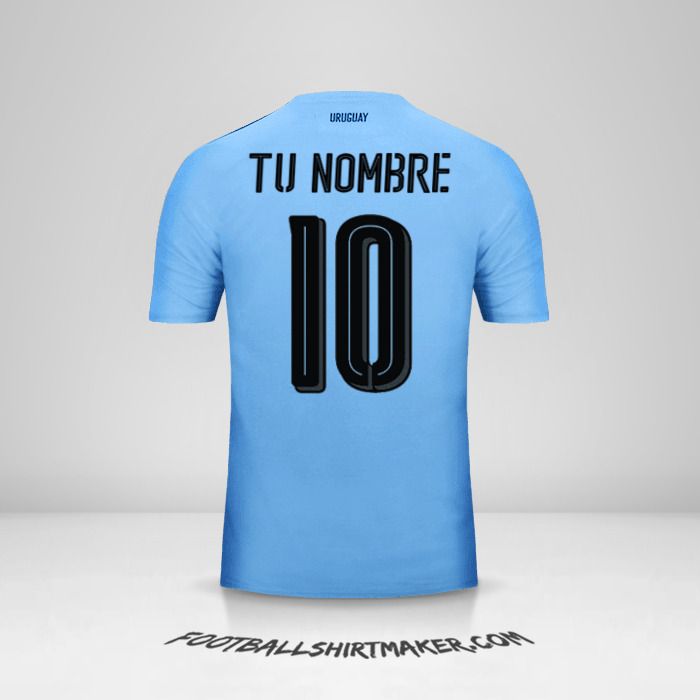 Camiseta Uruguay 2016 número 10 tu nombre