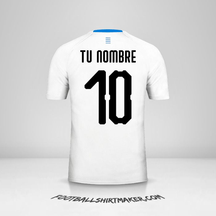 Camiseta Uruguay 2018 II número 10 tu nombre