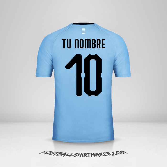 Camiseta Uruguay 2018 número 10 tu nombre