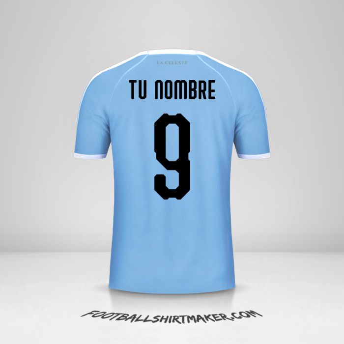 Camiseta Uruguay Copa América 2019 número 9 tu nombre