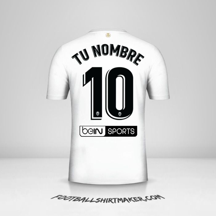 Camiseta Valencia CF 2018/19 número 10 tu nombre