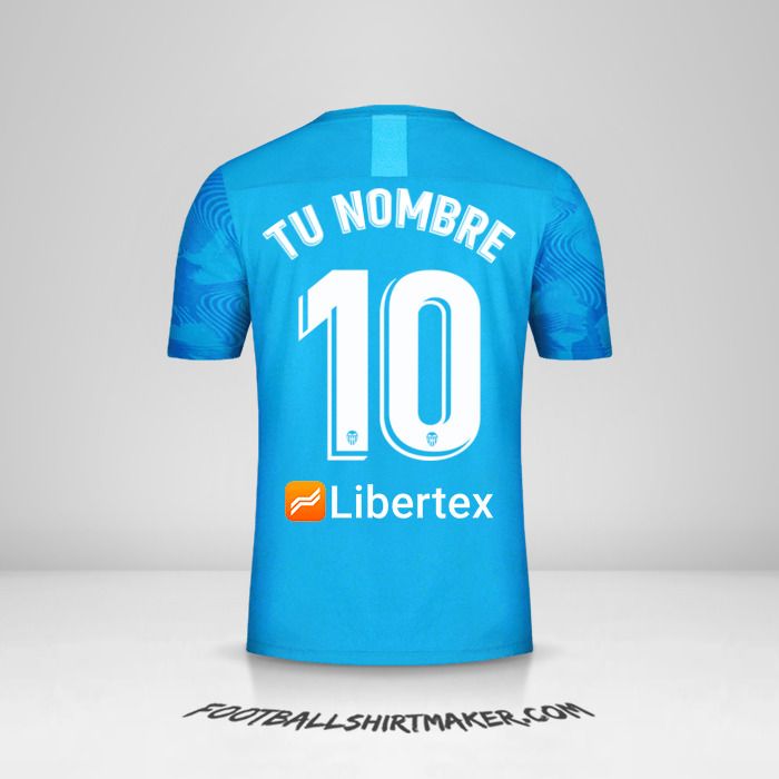 Camiseta Valencia CF 2019/20 III número 10 tu nombre