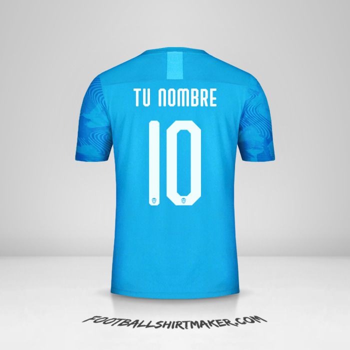 Camiseta Valencia CF 2019/20 Cup III número 10 tu nombre