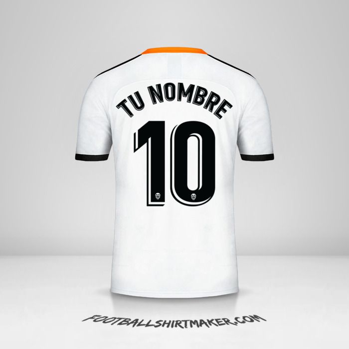 Camiseta Valencia CF 2019/20 número 10 tu nombre