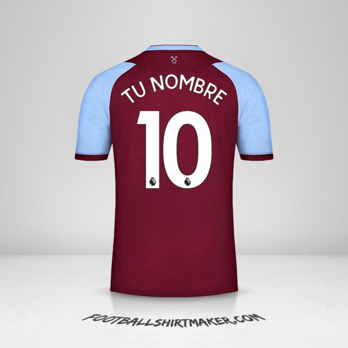 Camiseta West Ham United FC 2020/21 número 10 tu nombre