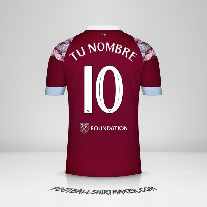 Camiseta West Ham United FC 2022/2023 Cup número 10 tu nombre