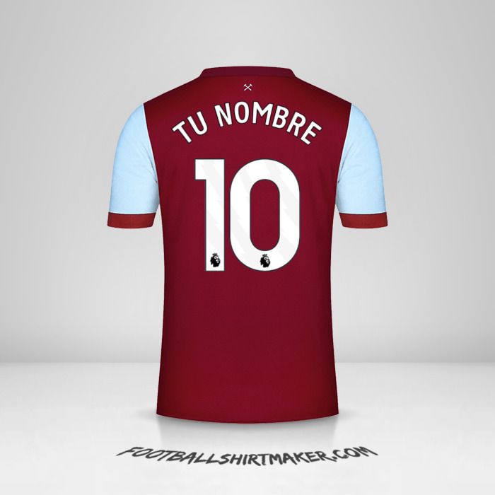 Camiseta West Ham United FC 2023/2024 número 10 tu nombre