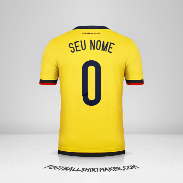 Camisa Colômbia 2015 -  seu nome - 0