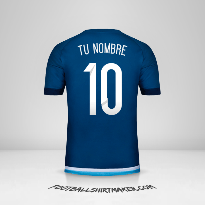 Camiseta Argentina 2015 II número 10 tu nombre