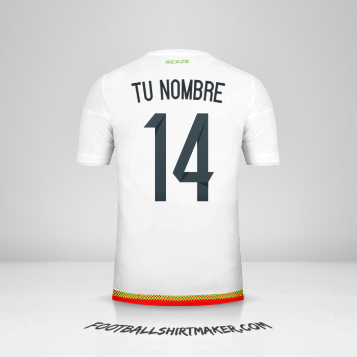 Camiseta Mexico 2015/16 II número 14 tu nombre