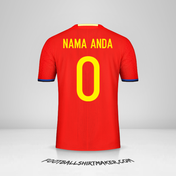 Jersey Spanyol 2016 -  nama anda - 0