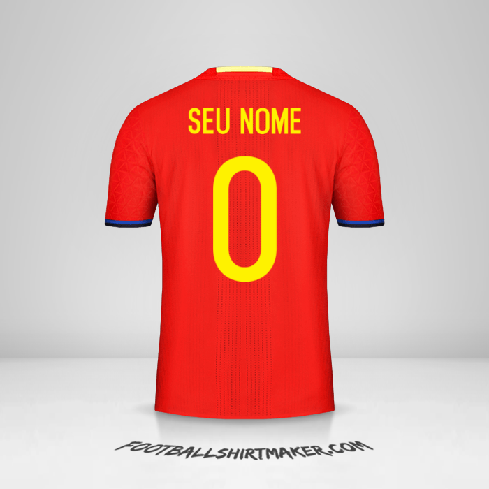 Camisa Espanha 2016 -  seu nome - 0