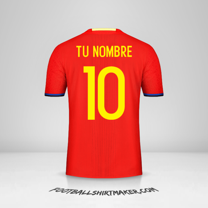 Jersey España 2016 número 10 tu nombre