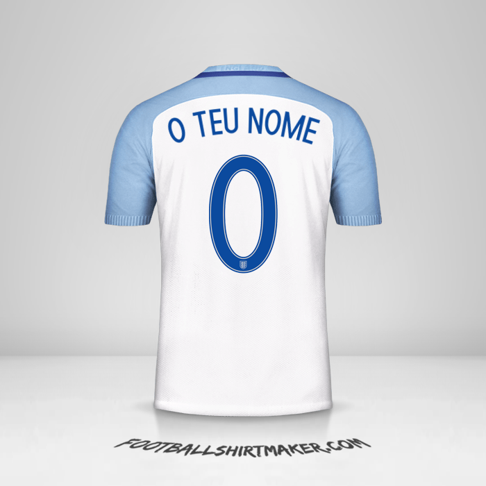 Camisola Inglaterra 2016/17 -  o teu nome - 0