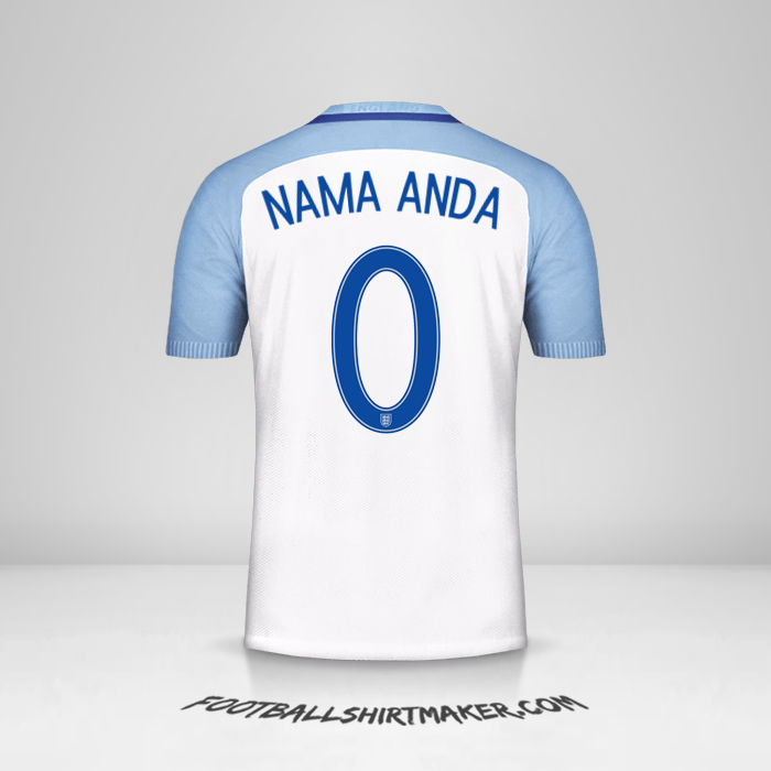 Jersey Inggris 2016/17 -  nama anda - 0