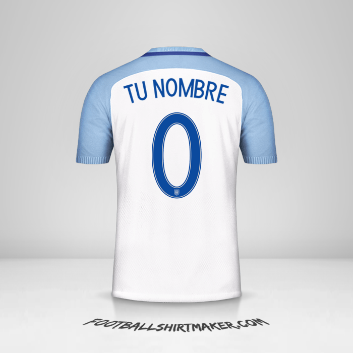 Jersey Inglaterra 2016/17 -  tu nombre - 0