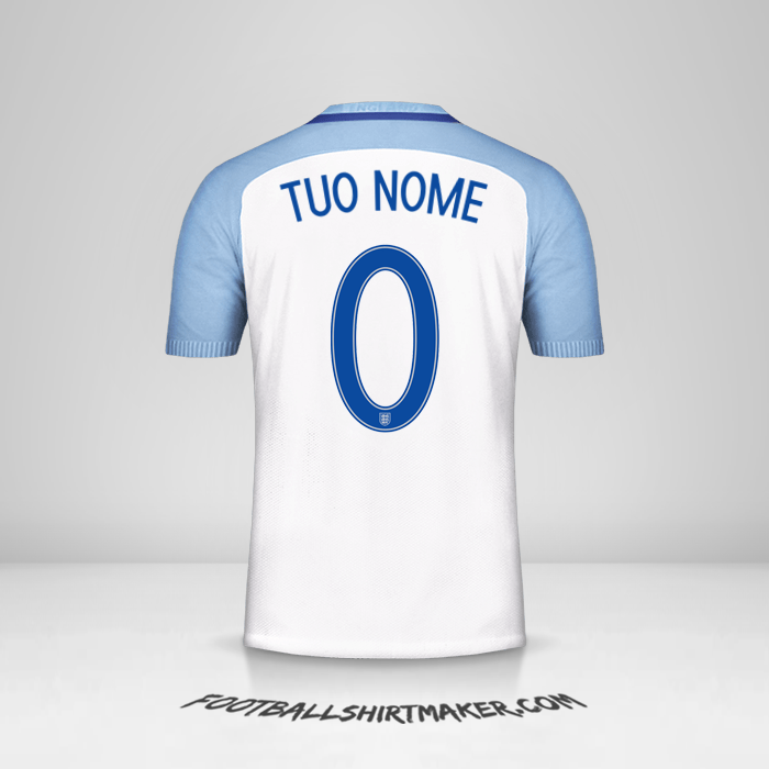 Maglia Inghilterra 2016/17 -  tuo nome - 0